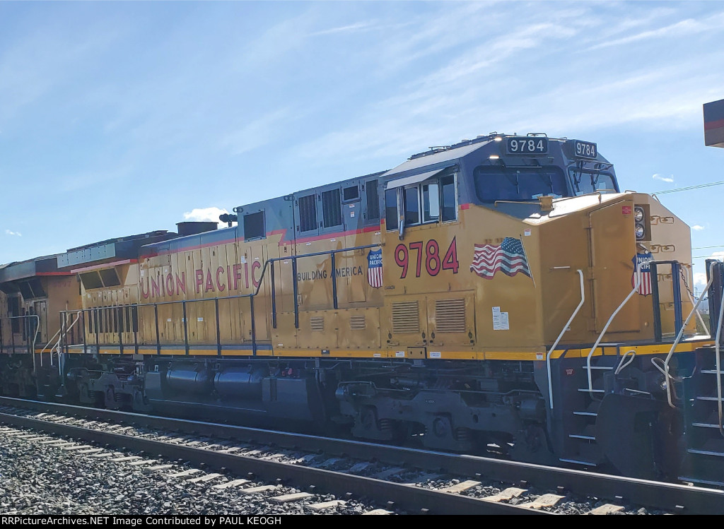 Up Close Shot of UP 9784 As She Doesocal Hostler Duties as The #2 Motor on A 3 Locomotive Consist.